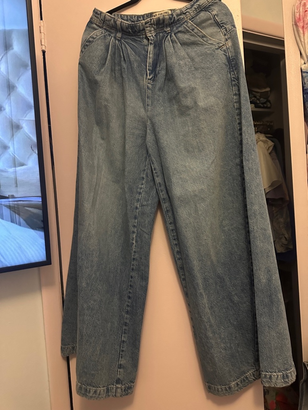 Light Blue High-Rise Wide-Leg Jeans